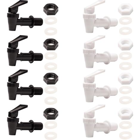 pezzi Rubinetto di ricambio in plastica per dispenser di bevande, rubinetto per fusto di dispenser per birra, succhi e fontanelle (nero, bianco)