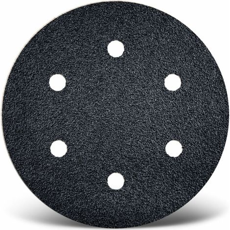 Disques abrasifs auto-agrippants 150 mm – Lot de 25 – Grain G36 pour ponçage pierre et béton – Carbure de silicium – 6 trous (1/4)