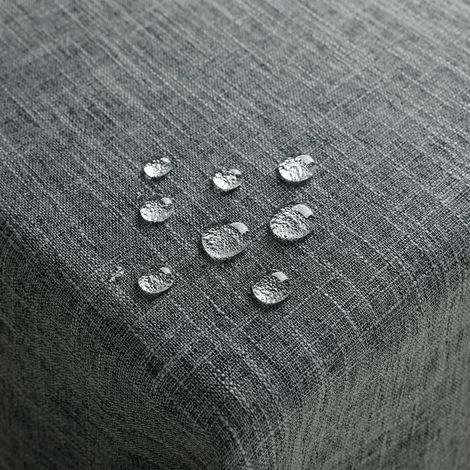 Abwaschbare Tischdecke 240x140 cm, Leinenoptik, wasserabweisend, grau