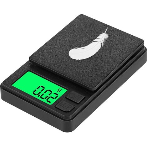 Balance de poche numérique portable 1000 g x 0,01 g, balance de précision au gramme près pour bijoux, arrêt automatique, écran LCD rétroéclairé, pour l'alimentation, la cuisine, le café.-DOU