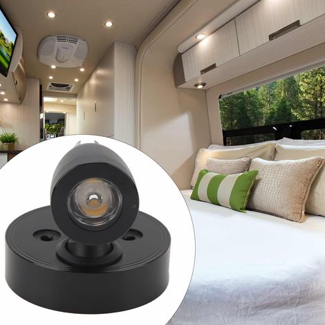 Lampe de lecture 12-24 V CC pour camping-cars, yachts et bateaux (Réf. : PY-RV107) Noire (1/5)
