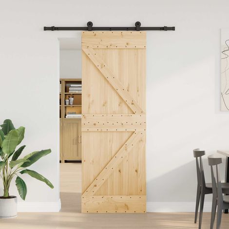 vidaXL Porta scorrevole NARVIK 70 x 210 cm (152,5 cm) Naturale e (1/5)