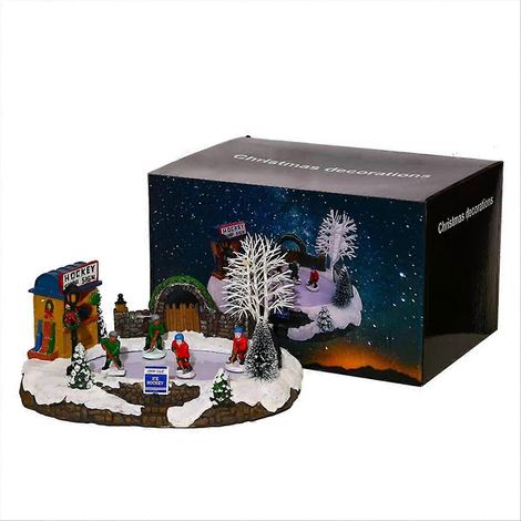 Décorations de Noël lumineuses à LED, figurine de Noël en résine, boîte à musique de Noël pour décoration de bureau, cadeau de Noël (1/5)