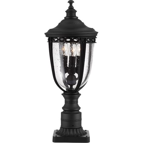 Illuminazione per esterni lanterna a piantana da giardino lampada da giardino nera 3 fiamme H 55,2 cm (1/5)