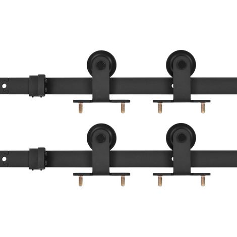 Maison Exclusive - Kit di Binari per Porte Scorrevoli 2 pz 200 cm in Acciaio Nero