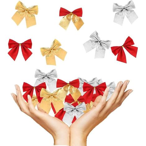 60 nœuds décoratifs en ruban pour sapin de Noël (1/3)