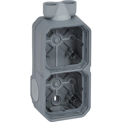 Scatola doppia per montaggio a superficie con pressacavo ISO20 - grigio, nuovo Plexiglas 5 (1/3)