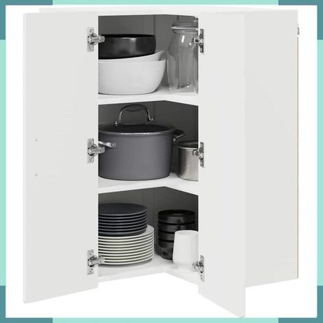 885429 Armoire de cuisine avec étagère Blanc brillant 57 x 57 x 80 cm (1/5)