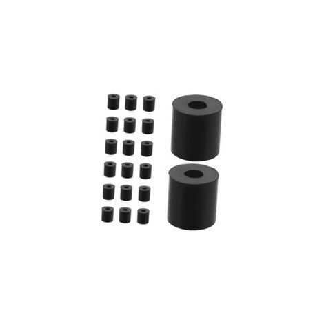 20 Pièces Rondelles Caoutchouc O 25mm 10mm 25mm Antivibrations Amortisseur pour Machines Isolation Vibrations Boulons 20pcs Noir-Crezuo