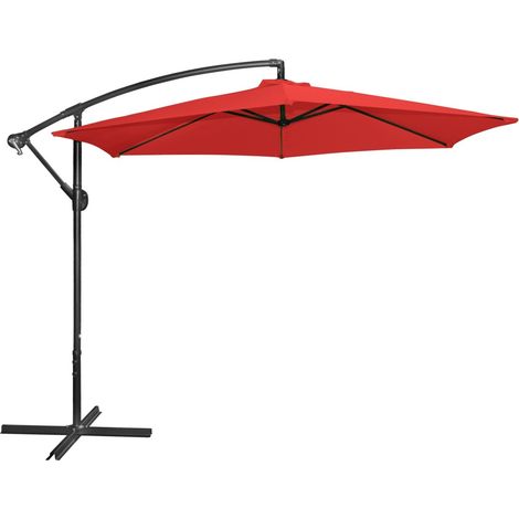 Roter Sonnenschirm mit seitlichem Mast – Durchmesser 300 cm