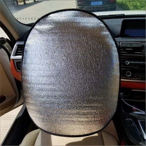 Housse de volant/pare-soleil isolante à double couche de mousse et de coton perlé. Taille universelle, empêche la surchauffe et est facile à installer et à retirer. (1/4)