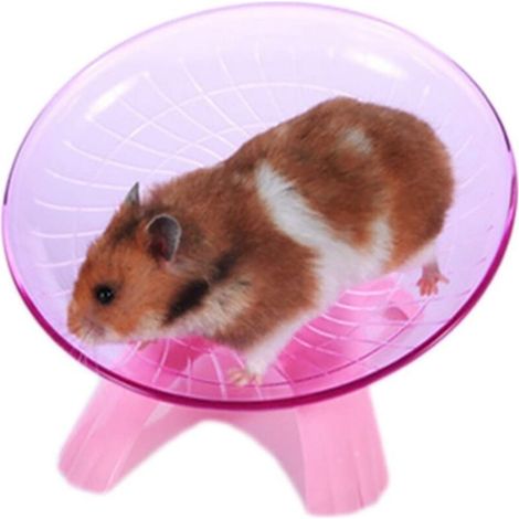 Roue de hamster Roue de soucoupe volante pour petits animaux Jouet d'exercice pour hamster Jouet pour hamster 1 pièce (Rose) (1/5)