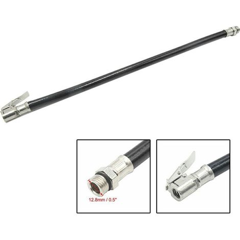 Gonfleur de pneus d'air, pompe de voiture automatique avec jauge de pression, tuyau flexible pour raccord de tuyau (1/5)