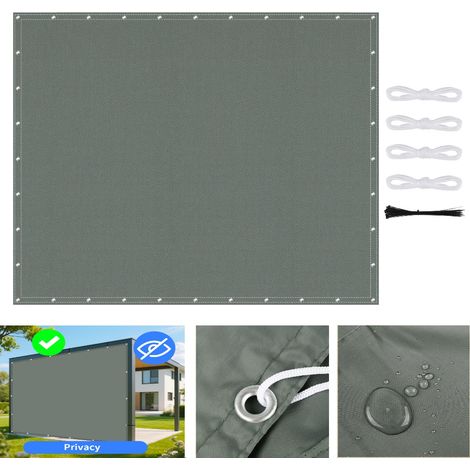 (Gris foncé, 23M) Voile d'ombrage avec œillets, imperméable, protection UV 95%, écran d'intimité pour pergola de jardin. (1/5)
