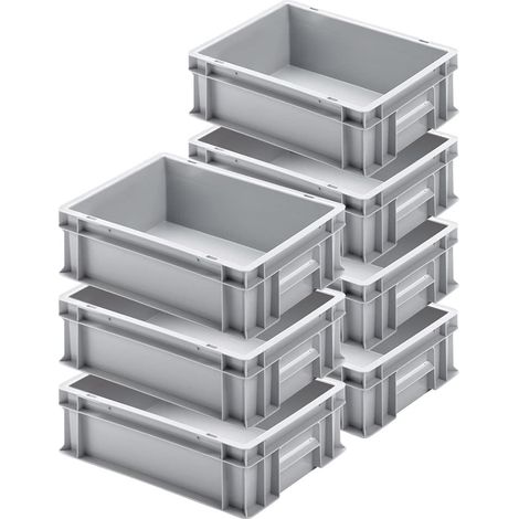 BRB 7 Eurobehälter mit 2 Griffleisten, LxBxH 400x300x120 mm, grau