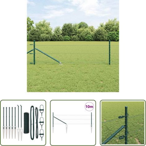 vidaXL Sécurité extérieure - Poteau de clôture. Vert 10 x 0,5 m (maille de 25 mm) (1/5)