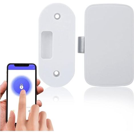 Serrure intelligente d'armoire Bluetooth – Verrouillage invisible sans clé – Déverrouillage à distance via application – Compatible armoires à tiroirs (1/5)