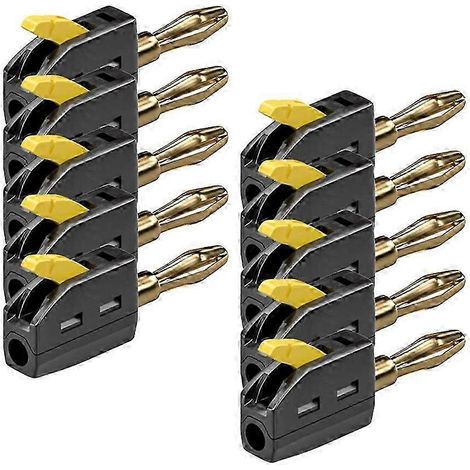 Lot de 10 connecteurs banane 4 mm à connexion rapide, sans soudure, 32 A, avec insertion directe QAQ (1/5)