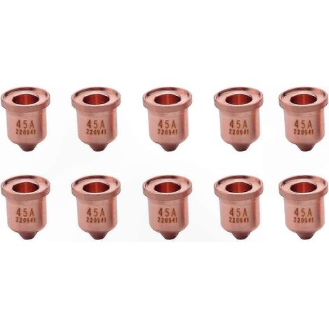 Lot de 10 buses de rechange pour torche plasma 65/85/105, référence 220941, consommables de précision pour coupe propre et durable. (1/5)