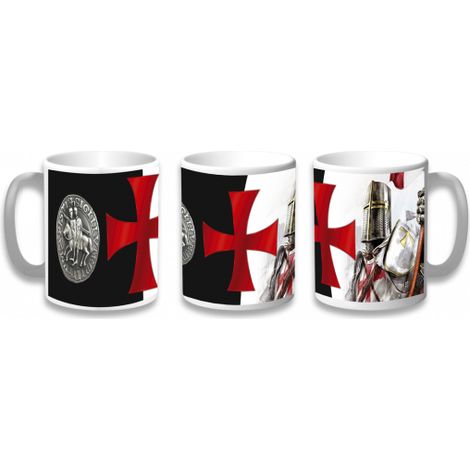 Keramiktasse Barbaric Modell Sigillum Militum Xpist, Druck 360º, Größe 9,6 cm