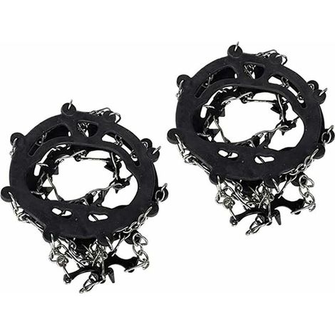 VURAHOME - Crampons universels pour chaussures, crampons antidérapants, crampons pour chaussures d'hiver en plein air, crampons pour raquettes à neige avec 8 pointes pour bottes de montagne (1/5)