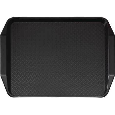 Plateau rectangulaire avec poignées en polypropylène Fast Food noir 43 cm - 430 x 300 x 15 mm - CAMBRO (1/3)