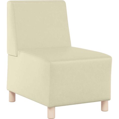 Modulares Armfreies Sofa Creme 55 x 74 x 82 cm Kunstleder vidaXL (1/5)