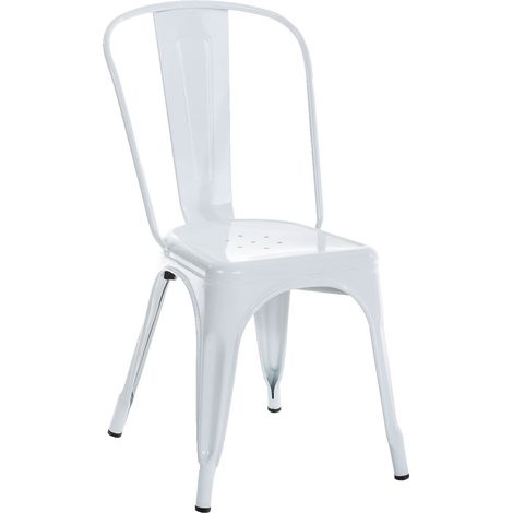 Silla apilable estilo industrial factory metal blanco 100000892 (1/5)