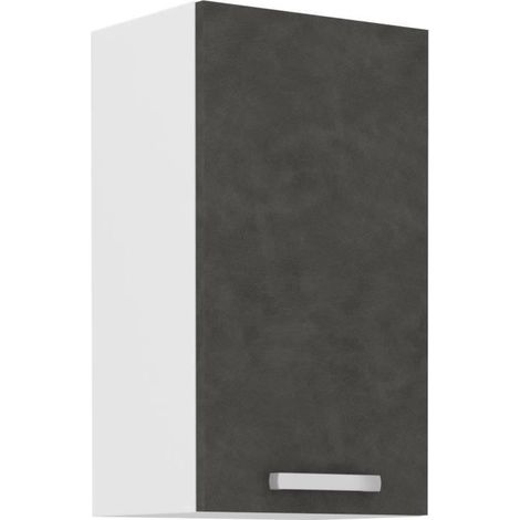 Hochschrank mit 1 Flügeltür - Mattgrau - L 40 x T 31,6 x 72 cm - LASSEN