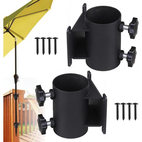 Lot de 2 supports robustes pour parasol de terrasse, clôtures, balcon, cour, etc (1/5)