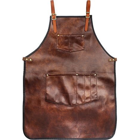 PU Tablier en Cuir ,Tablier en Cuir pour grillades ,Tablier en Cuir Vintage,pour BBQ et Cuisine et Bar (1/5)