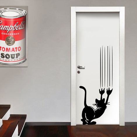 CAT - Adesivo murale wall sticker in vinile 55x130 cm - Colore: nero (1/2)