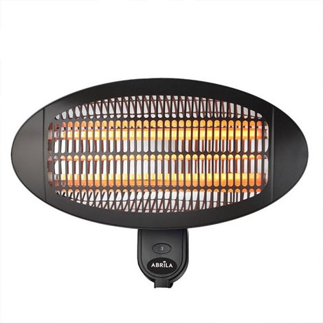 Calefactor Exterior Cuarzo 2000W Negro Pared 3 Elementos 3 Potencias IP34 Orientable 36x50,5x22cm AUSTRAL (1/3)