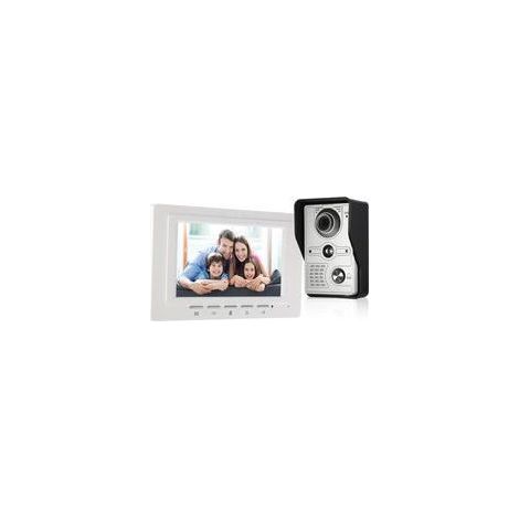 Sonnette vidéo filaire 7 pouces – Moniteur intérieur LCD – Caméra extérieure étanche avec vision nocturne – Interphone vidéo audio bidirectionnel (1/5)