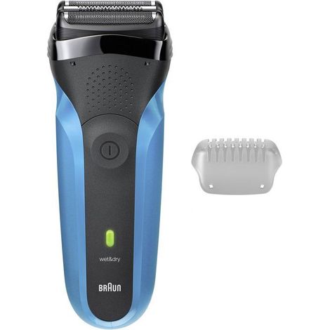 Rasoi elettrico BRAUN Series 3 - Blu e nero - Autonomia 30 minuti - Ricarica rapida 5 minuti