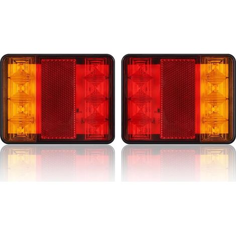 Générique Feux Pour Remorque Voiture 2 Pièces Feux De Remorque Stop Queue Clignotants Feux Plaque D'immatriculation Lampe Pour Bateau Voiture Camion Remorque Caravane RV Feu Arrière 12V (1/5)