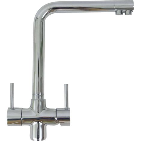 Robinet De Cuisine Mitigeur 3 Voies Chromé Modèle Coudé Pour Filtre Sous évier (1/3)