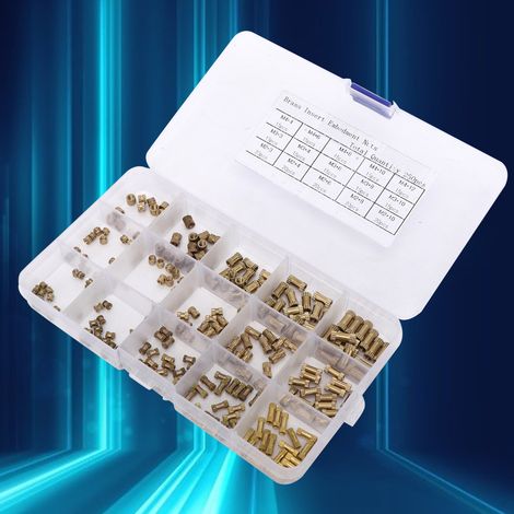 250 Stück/Set gerändelte Messingmuttern M2, M3, M4, 3 mm, 4 mm, 6 mm, 8 mm, 10 mm, 12 mm (1/5)