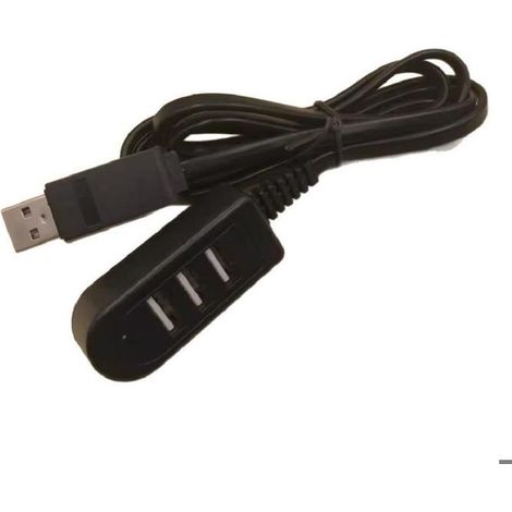 Longueur du câble : 1 pièce noir 1,18 m - Convertisseur/chargeur USB multifonction 3-en-1 avec hub de ports USB, câbles de données (1/4)
