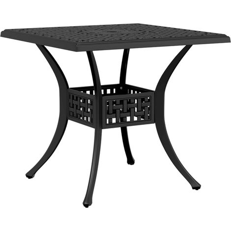 Table de jardin noir 80x80x75 aluminium coulé (1/5)