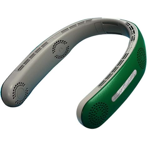 Mini ventilateur de cou sans pales, suspendu, à trois flux d'air, rechargeable, pour les sports de plein air, portable, silencieux et rafraîchissant, 4000 mAh, blanc-AquaForge
