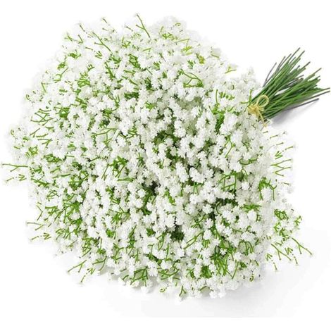 Fleurs artificielles en gypsophile véritable – Lot de 12 tiges pour bouquets de mariage, couronnes et décoration intérieure
