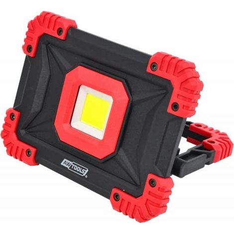 Reflector a batería Awtools, modelo COB LED 20W, ideal para trabajos en exteriores, alto brillo, tecnología COB LED eficiente, diseño compacto y resistente, perfecto para profesionales.