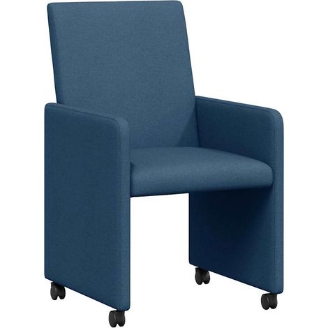 Maison Exclusive - Esszimmerstühle mit Rollen 2 pcs Blau 57 x 66