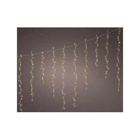 TENDA 256LED LUCE NATURALE BIANCO CALDO 375X60CM 8 FUNZIONI IP44 ADDOBBI NATALIZI LUCI DI NATALE (1/4)
