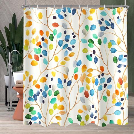 Duschvorhang Antischimmel Textil Bunter Baum 200x200cm wasserabweisend (1/5)