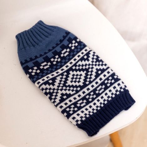 Ropa para perros,ropa para mascotas,ropa de invierno para perros pequeños y medianos,suéter de punto para cachorros de chihuahua,azul marino (1/5)