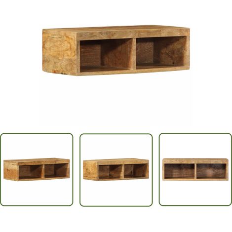 VidaXL Meuble TV mural 60x30x19 cm bois massif de manguier brut (1/5)
