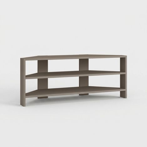 Mobiler Eck-TV-Ständer mit 3 Ablagen 110x36cm Thales - Taupe (1/3)