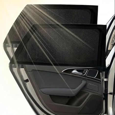 Pare Soleil Voiture Bébé, Chaussettes Anti-UV Respirantes pour Fenêtres Protection Contre la Chaleur, Moustiquaire et Intimité Vitres Latérales Arrière Universel SUV (Noir) (1/5)